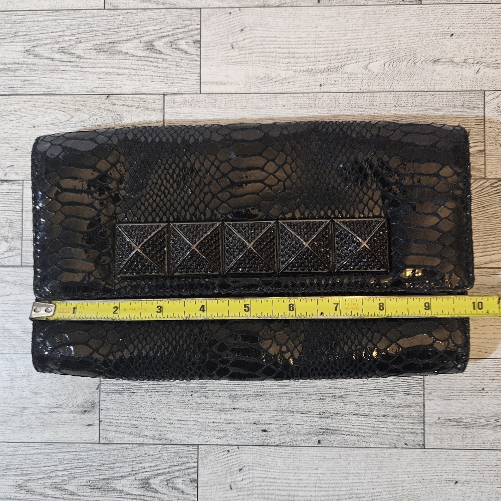 Michael Kors Metallic Black Python Effect Leather… - image 8